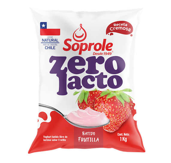 Yoghurt Zerolacto Batido Frutilla Bolsa 1kg